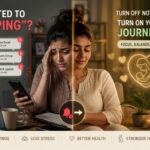 Woman undergoing IVF treatment turning off smartphone work notifications to reduce stress and support fertility