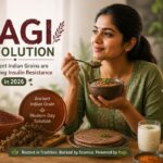 Fresh ragi grains and ragi roti showing benefits for insulin resistance and blood sugar control